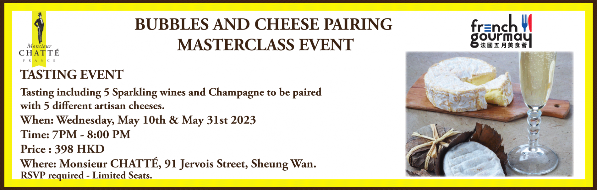 BUBBLES AND CHEESE MASTERCLASS PAIRING EVENT